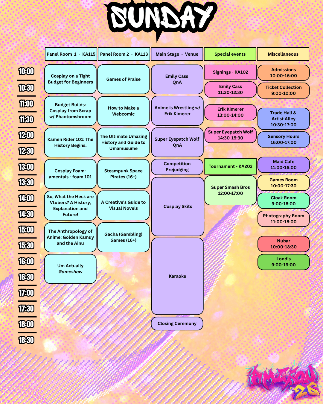 Sunday Timetable